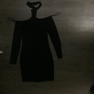 Slim tight dress long sleeve black size: S